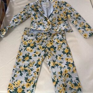 Matching suit size 6 yellow blue floral